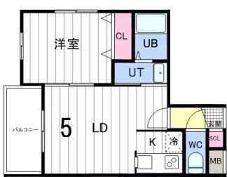 LUXEAER月寒東 (1LDK/4階)の間取り写真