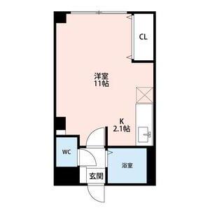 ロイヤルリバーハイツ(1K/4階)の間取り写真