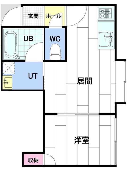 ヴィラセブンティ(1DK/2階)の間取り写真