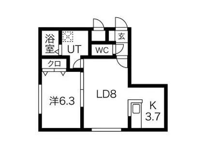 リバーフォレスト豊平(1LDK/5階)の間取り写真