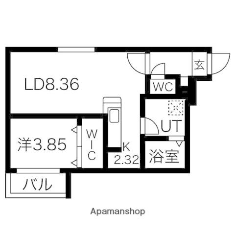 クラス南郷(1LDK/3階)の間取り写真