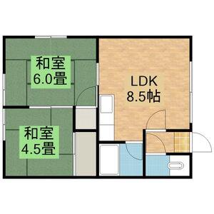 寺田ハイツ(2LDK/2階)の間取り写真