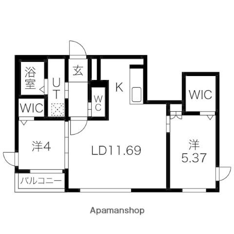 RESIDENCE SHINMEI 平岸(2LDK/2階)の間取り写真