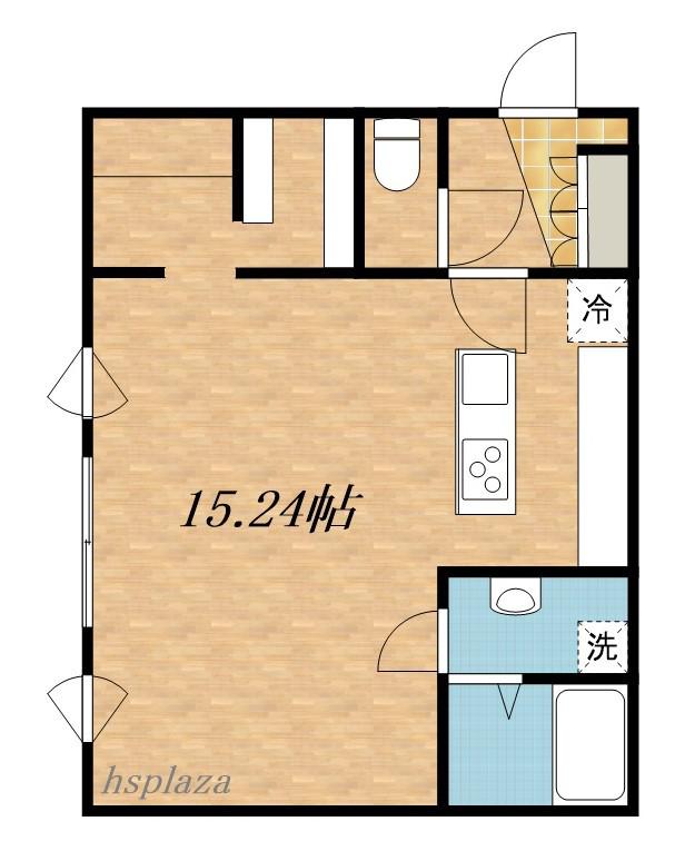 ピオネロ月寒(ワンルーム/4階)の間取り写真