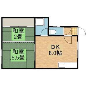 スカイコート平岡(2DK/2階)の間取り写真