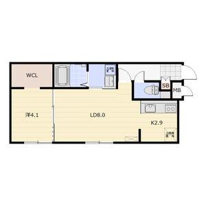 FACET SOLIS(1LDK/4階)の間取り写真