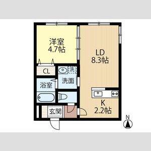 LOTUS FLEUR1(1LDK/3階)の間取り写真