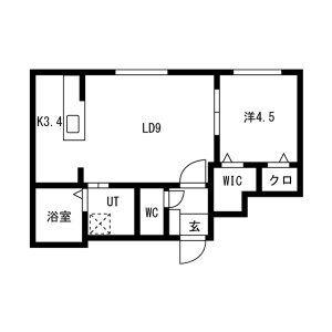 PRIMAVORTA新札幌(1LDK/3階)の間取り写真