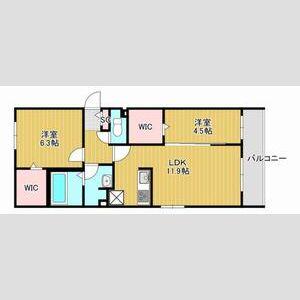 SORTE273(2LDK/3階)の間取り写真