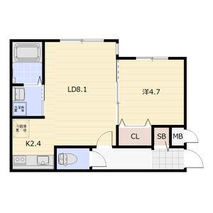 NOBLE VISTA ENI (1LDK/3階)の間取り写真