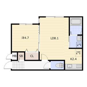 NOBLE VISTA ENI (1LDK/2階)の間取り写真