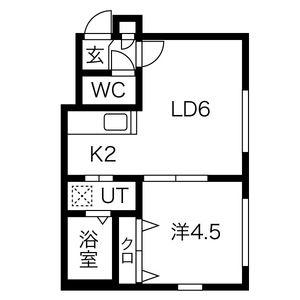 フォーユー美園A(1LDK/3階)の間取り写真