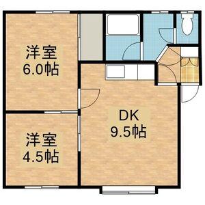 コーポ並木(2DK/1階)の間取り写真