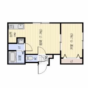 EXOR本通(1LDK/1階)の間取り写真