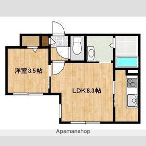 KENT COLLECTION野幌駅前(1LDK/1階)の間取り写真