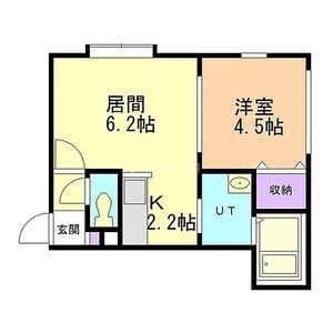 ブリシャール(1LDK/1階)の間取り写真