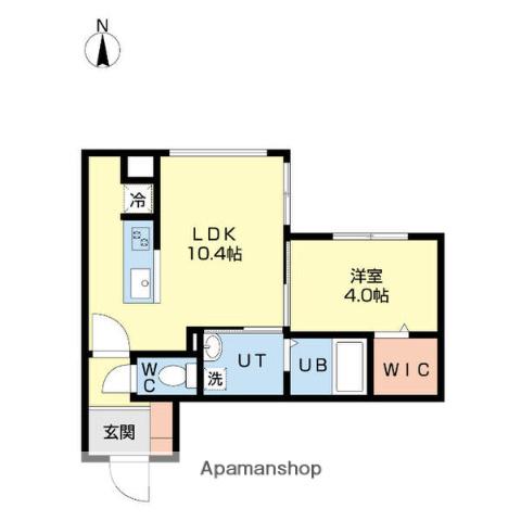 ガルボ北広島(1LDK/2階)の間取り写真