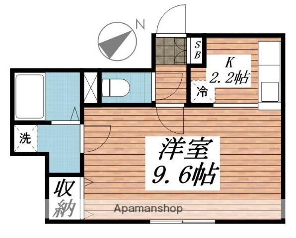 ポラリス恵み野駅前(1K/2階)の間取り写真