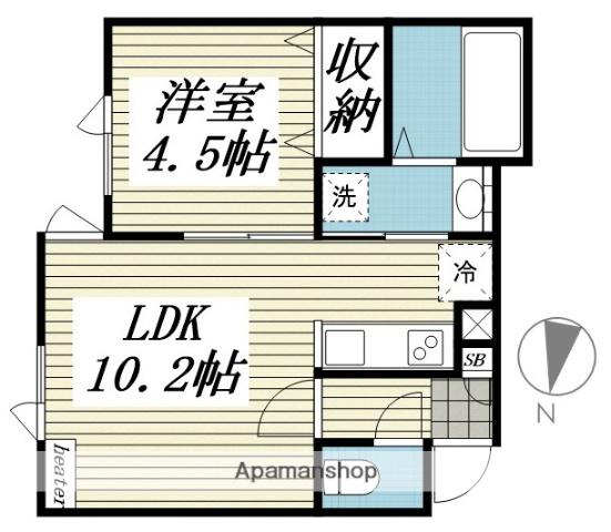 アクリスⅡ(1LDK/1階)の間取り写真