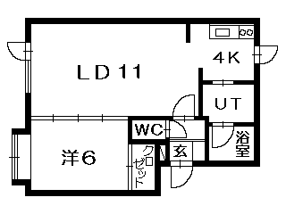 ハウスオブローズ(1LDK/1階)の間取り写真