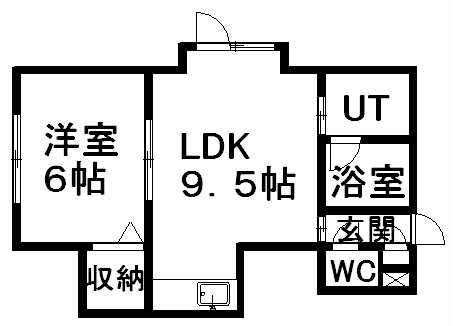 アイフォス白石(1LDK/2階)の間取り写真