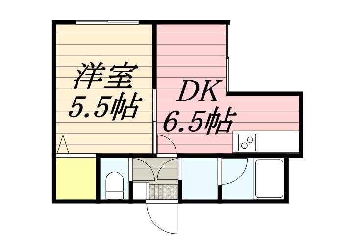 NCKビル(1DK/6階)の間取り写真