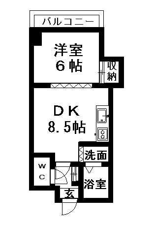 アクティブプラザ真栄(1LDK/2階)の間取り写真