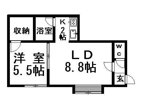 メゾンドール真栄(1LDK/2階)の間取り写真