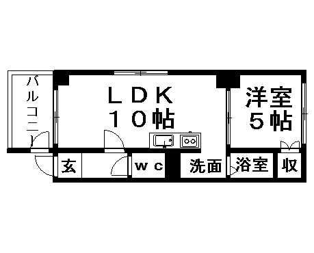 オーチャードプラザ(1LDK/2階)の間取り写真
