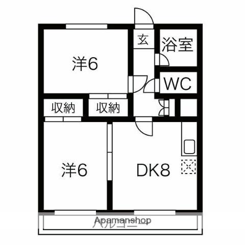 プレイス清田(2LDK/1階)の間取り写真