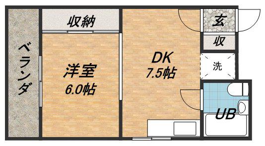 ハイツビバリーヒルズ(1LDK/1階)の間取り写真