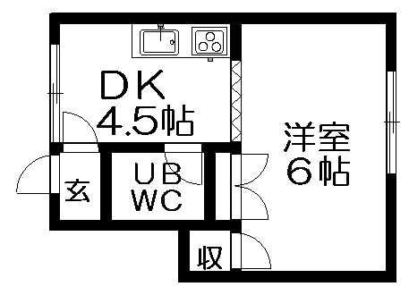 FARROCK COURTS21(1DK/2階)の間取り写真