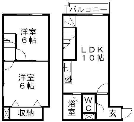 パルコート澄川(2LDK/2階)の間取り写真