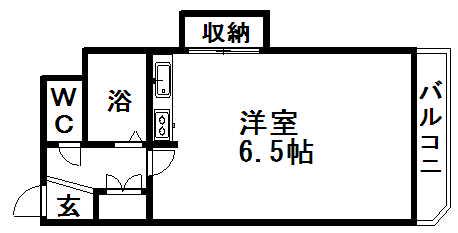 フローレンスキャッスル大木戸伍番館(ワンルーム/2階)の間取り写真