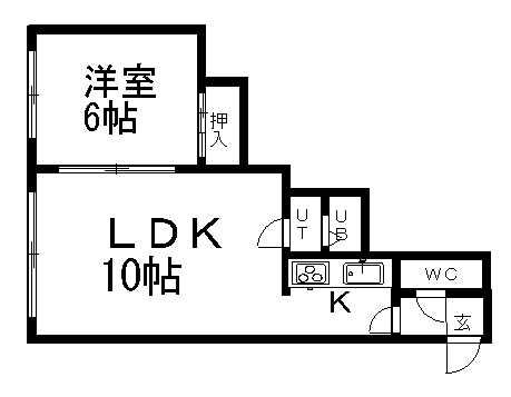 5・3ビル(1LDK/2階)の間取り写真