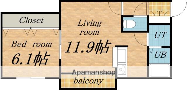 リバーフォレスト(1LDK/1階)の間取り写真