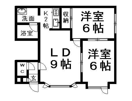 フィギア真栄(2LDK/2階)の間取り写真