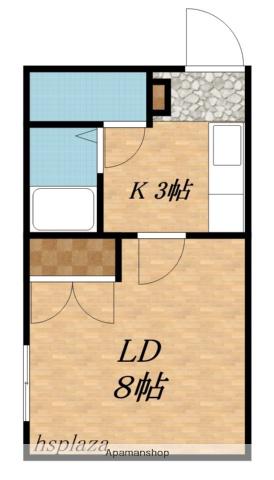 美園銀座パレス(1K/4階)の間取り写真