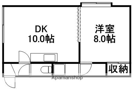 コーポ日商(1DK/2階)の間取り写真