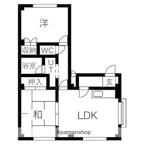 グランデーヌ豊平公園(2LDK/3階)の間取り写真