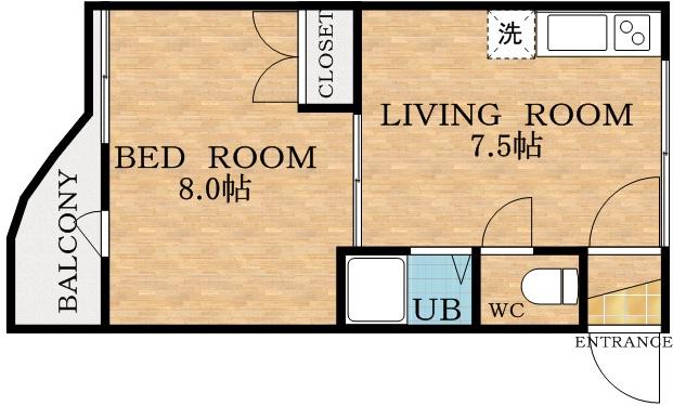 イデア21(1DK/4階)の間取り写真
