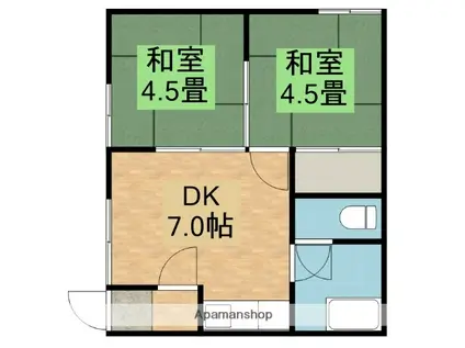 清和ハウス(2DK/1階)の間取り写真