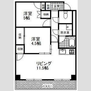 第78松井ビル(2LDK/8階)の間取り写真