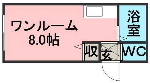 ライズフラット(1K/1階)の間取り写真
