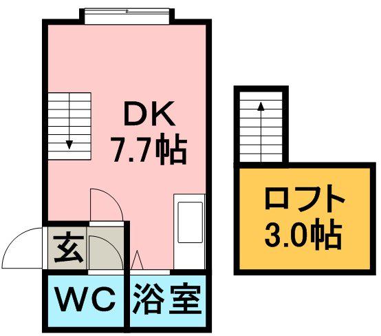  サイバーヴィラ (1K/2階)の間取り写真