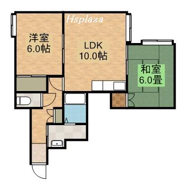 ピアコート平岡E(2LDK/1階)の間取り写真