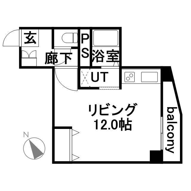 グランヴィレッジ本郷通Ⅰ(ワンルーム/9階)の間取り写真