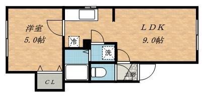 シャネル月寒イースト(1LDK/1階)の間取り写真