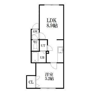 シャネル月寒イースト(1LDK/1階)の間取り写真