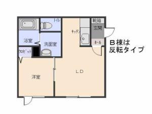 ノーザン・ライトB(1LDK/2階)の間取り写真